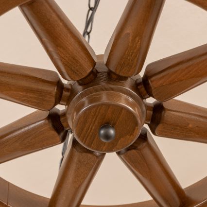 Brilagi - Lustre com corrente ROATA 5xE14/40W/230V diâmetro 70 cm faia/nogueira