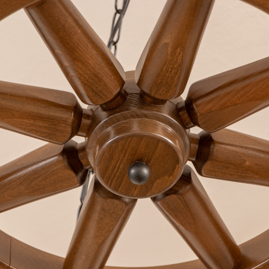 Brilagi - Lustre com corrente ROATA 5xE14/40W/230V diâmetro 70 cm faia/nogueira