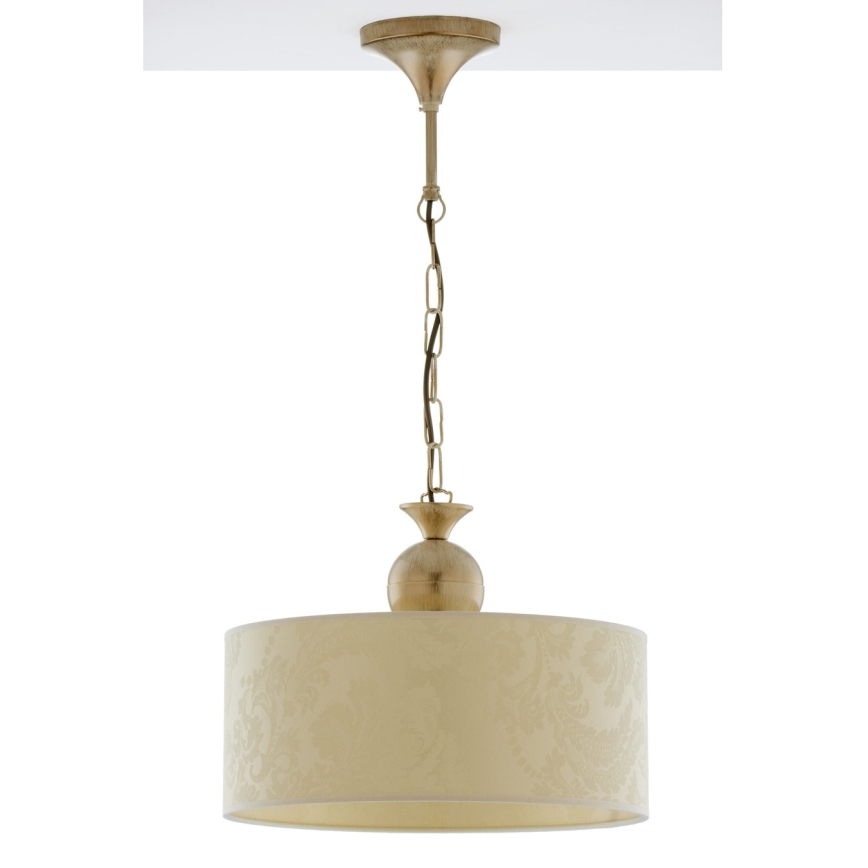 Brilagi - Lustre com corrente SAPHIRE 1xE27/15W/230V creme/dourado/pátina