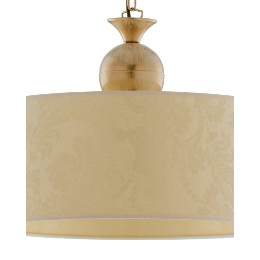 Brilagi - Lustre com corrente SAPHIRE 1xE27/15W/230V creme/dourado/pátina