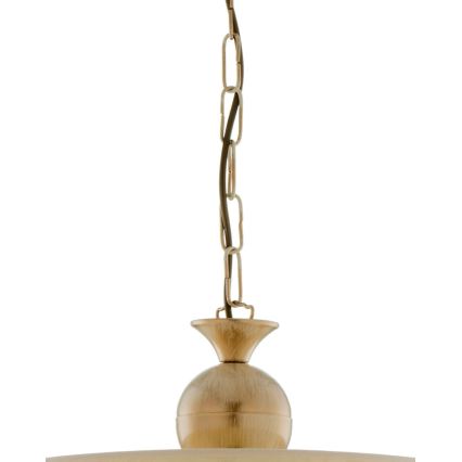 Brilagi - Lustre com corrente SAPHIRE 1xE27/15W/230V creme/dourado/pátina