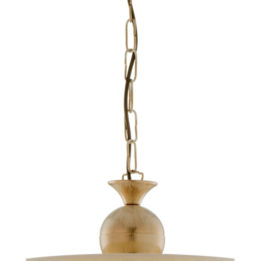 Brilagi - Lustre com corrente SAPHIRE 1xE27/15W/230V creme/dourado/pátina