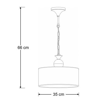 Brilagi - Lustre com corrente SAPHIRE 1xE27/15W/230V creme/dourado/pátina