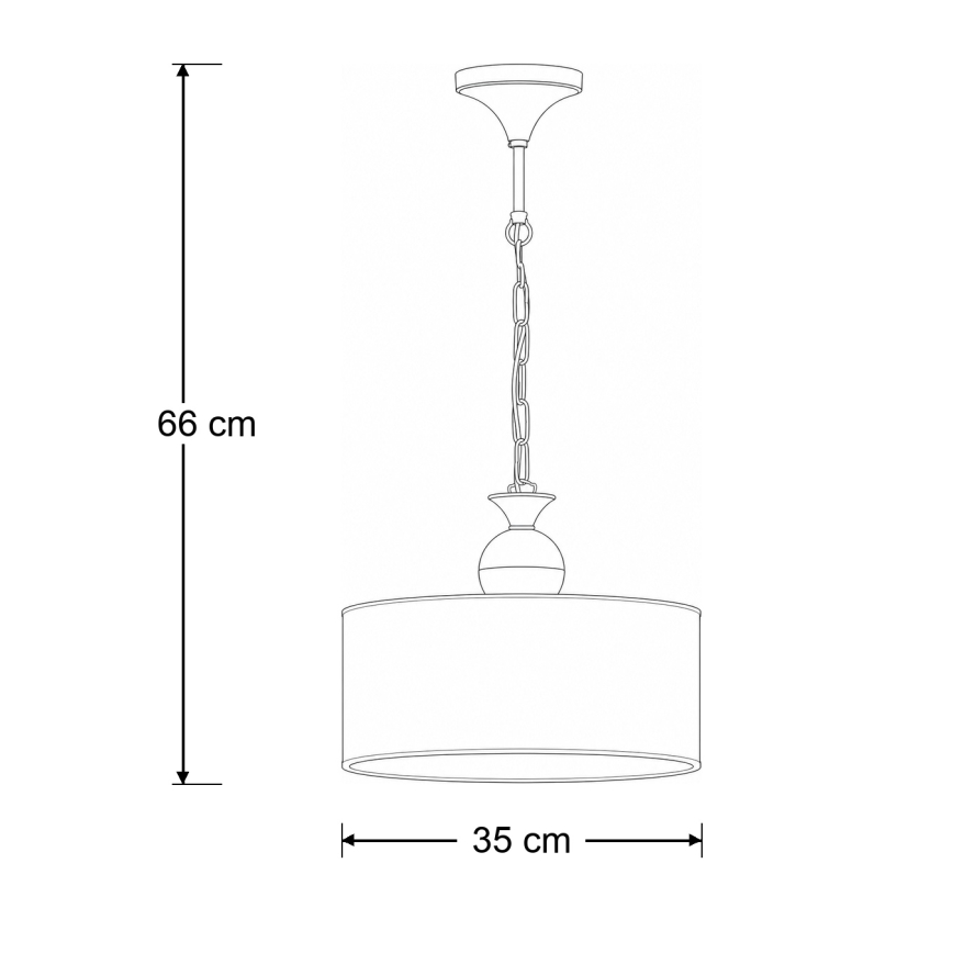 Brilagi - Lustre com corrente SAPHIRE 1xE27/15W/230V creme/dourado/pátina