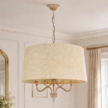 Brilagi - Lustre com corrente SONIA 3xE27/15W/230V, diâmetro 56 cm, acabamento creme com pátina