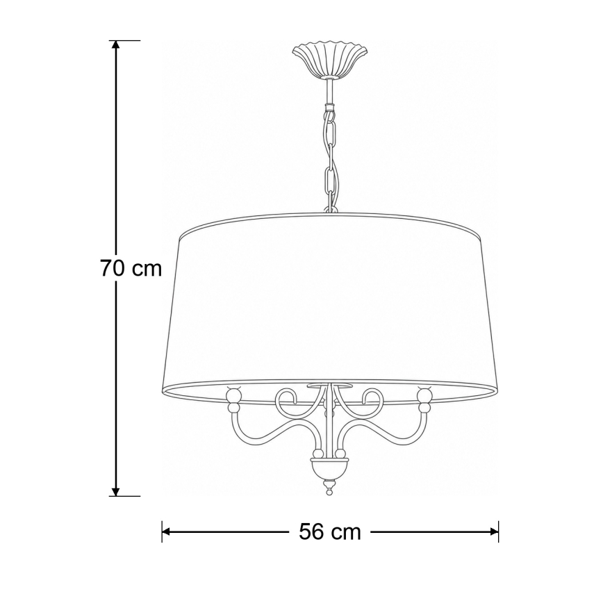 Brilagi - Lustre com corrente SONIA 3xE27/15W/230V, diâmetro 56 cm, acabamento creme com pátina