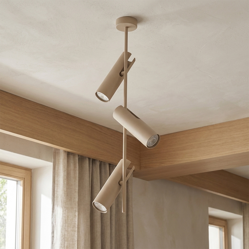 Brilagi - Lustre com haste BRANCH 3xGU10/30W/230V bege