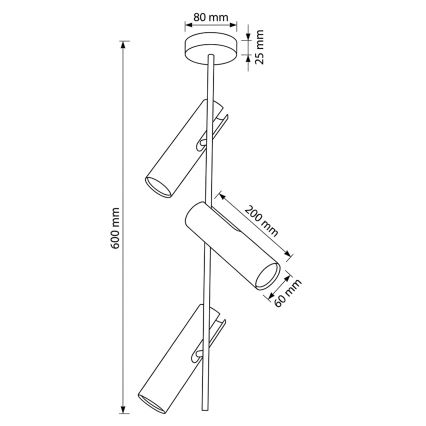 Brilagi - Lustre com haste BRANCH 3xGU10/30W/230V bege
