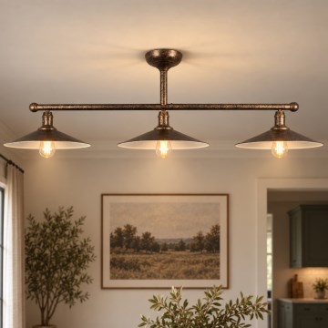 BRILAGI - Lustre com haste FORGE 3xE27/60W/230V cobre/pátina