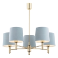 Brilagi - Lustre com haste MONTE 5xE27/60W/230V azul/dourado