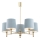 Brilagi - Lustre com haste MONTE 5xE27/60W/230V azul/dourado