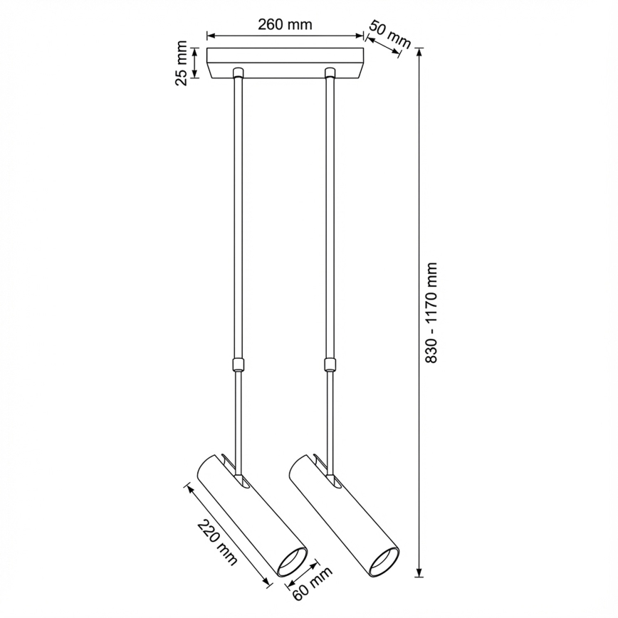 Brilagi - Lustre com haste SELE 2xGU10/30W/230V bege