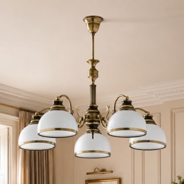 Brilagi - Lustre com haste TAURUS 5xE27/15W/230V Ø 70 cm bronze