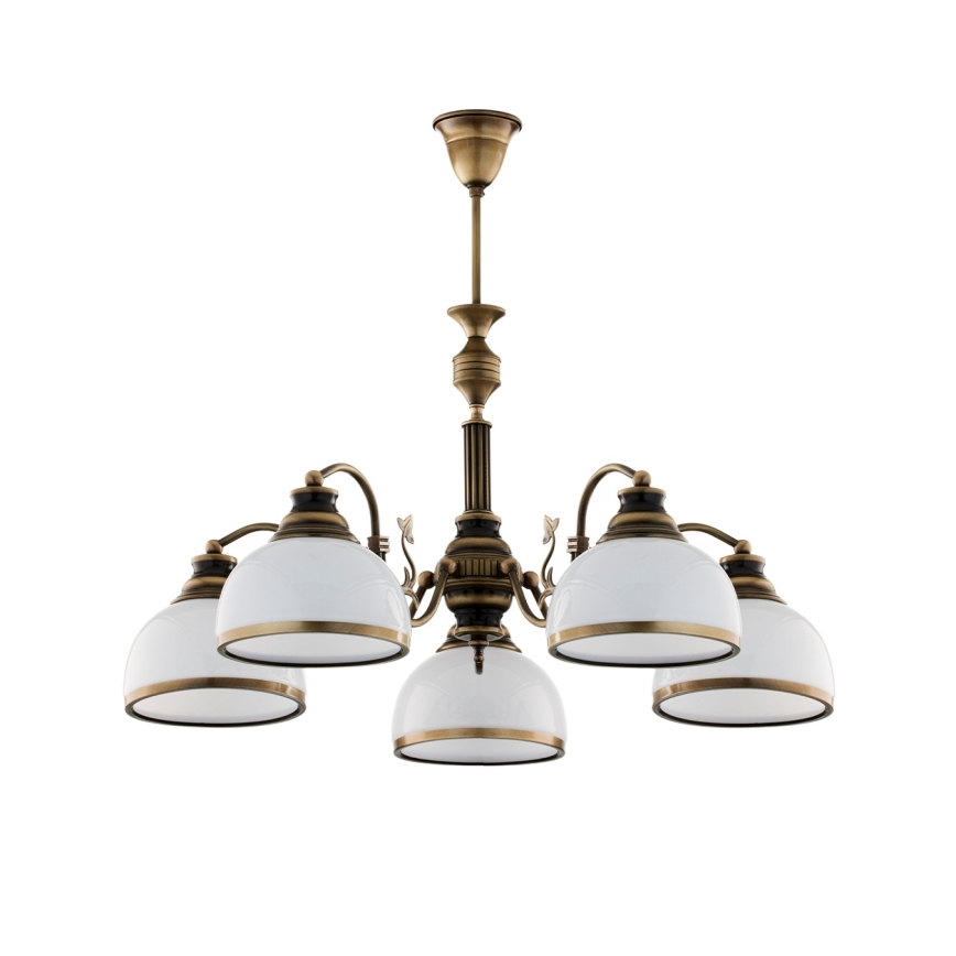 Brilagi - Lustre com haste TAURUS 5xE27/15W/230V Ø 70 cm bronze