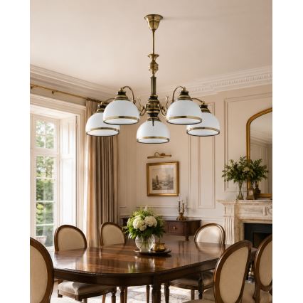 Brilagi - Lustre com haste TAURUS 5xE27/15W/230V Ø 70 cm bronze