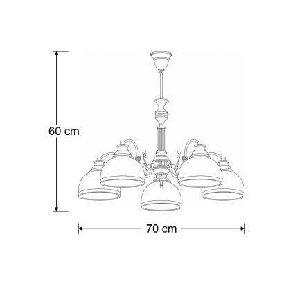 Brilagi - Lustre com haste TAURUS 5xE27/15W/230V Ø 70 cm bronze