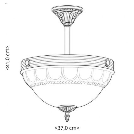 BRILAGI - Lustre de haste DAHLIA 3xE27/40W/230V Ø 37 cm latão