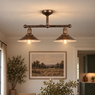 BRILAGI - Lustre de haste FORGE 2xE27/60W/230V cobre/pátina