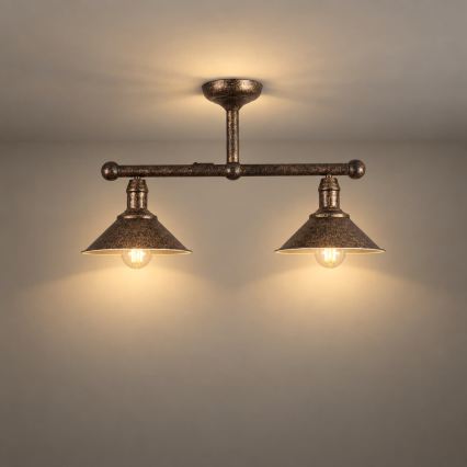 BRILAGI - Lustre de haste FORGE 2xE27/60W/230V cobre/pátina