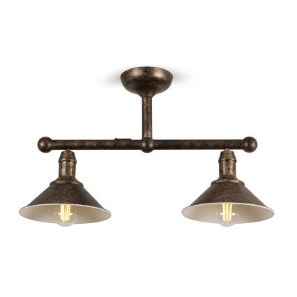 BRILAGI - Lustre de haste FORGE 2xE27/60W/230V cobre/pátina