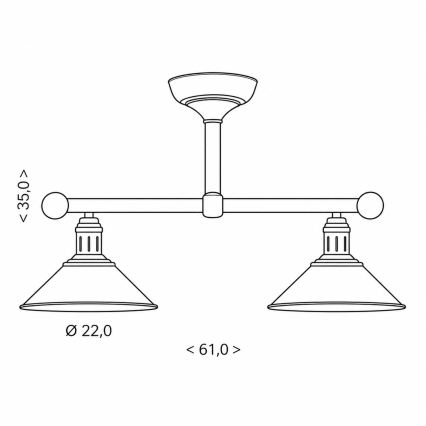 BRILAGI - Lustre de haste FORGE 2xE27/60W/230V cobre/pátina