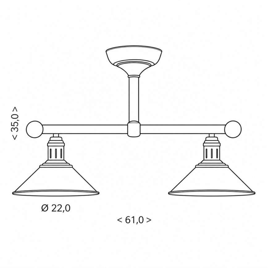 BRILAGI - Lustre de haste FORGE 2xE27/60W/230V cobre/pátina