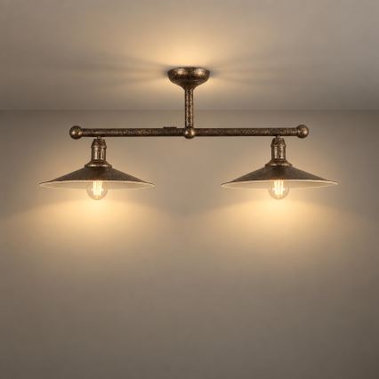 BRILAGI - Lustre de haste FORGE 2xE27/60W/230V cobre/pátina