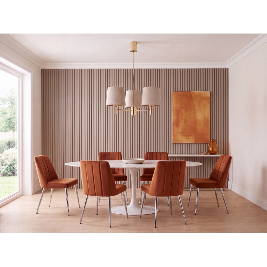 Brilagi - Lustre de haste MONTE 3xE27/15W/230V bege/dourado