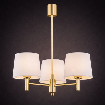 Brilagi - Lustre de haste MONTE 3xE27/15W/230V creme/dourado