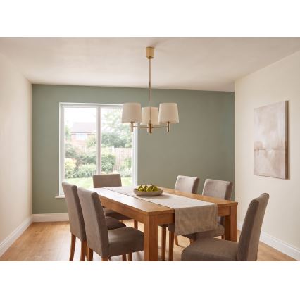 Brilagi - Lustre de haste MONTE 3xE27/15W/230V creme/dourado