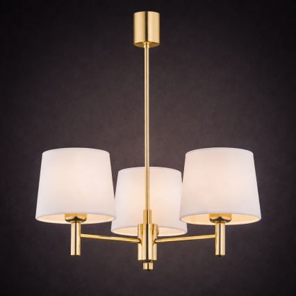 Brilagi - Lustre de haste MONTE 3xE27/15W/230V creme/dourado