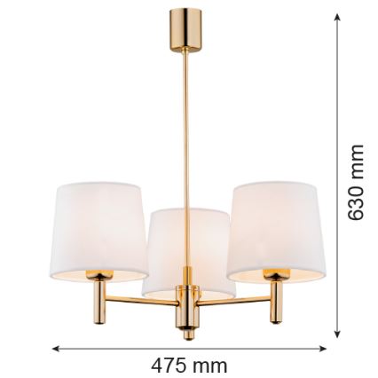 Brilagi - Lustre de haste MONTE 3xE27/15W/230V creme/dourado