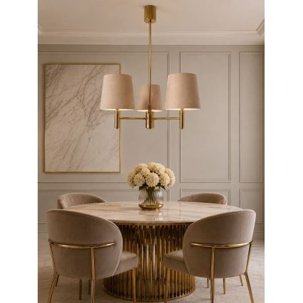 Brilagi - Lustre de haste MONTE 3xE27/60W/230V bege/dourado