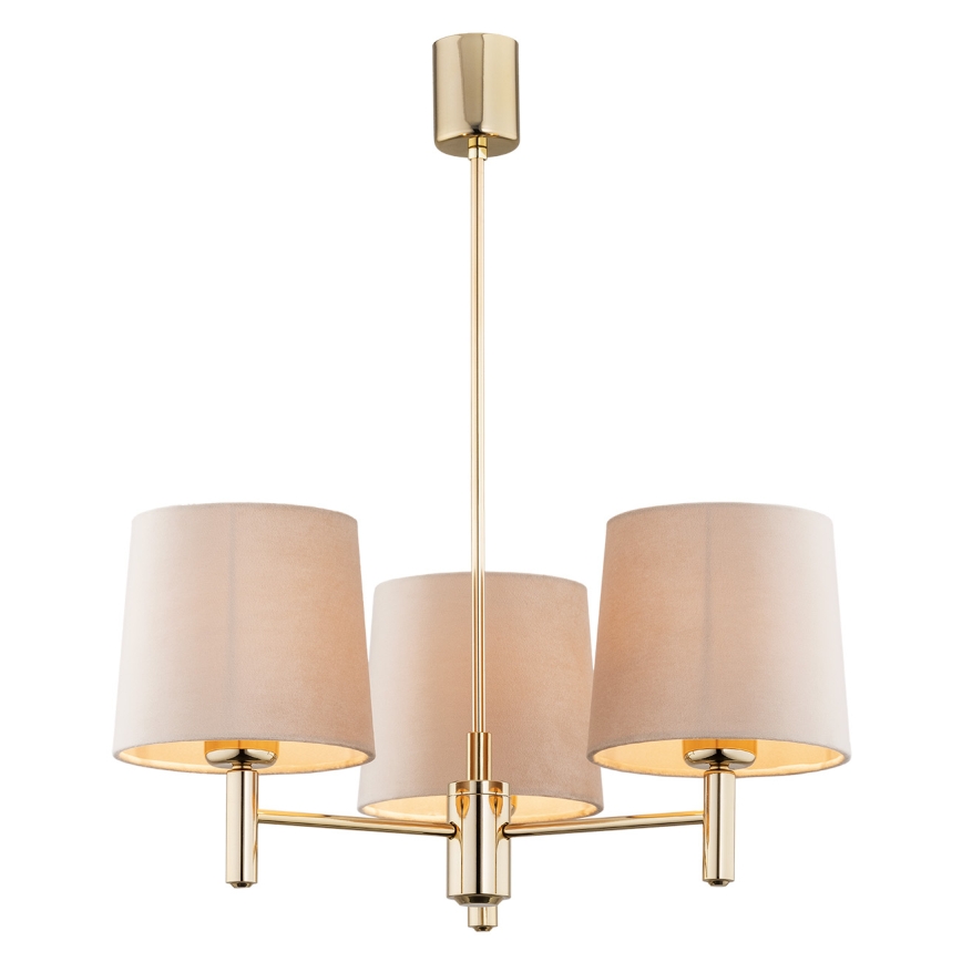 Brilagi - Lustre de haste MONTE 3xE27/60W/230V bege/dourado