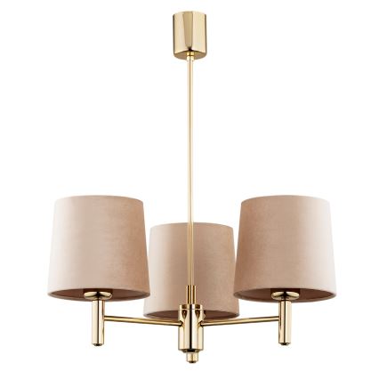 Brilagi - Lustre de haste MONTE 3xE27/60W/230V bege/dourado