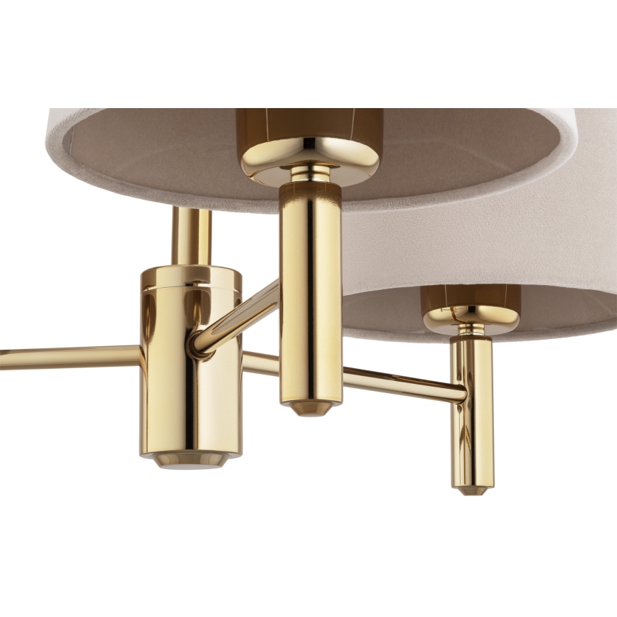 Brilagi - Lustre de haste MONTE 3xE27/60W/230V bege/dourado