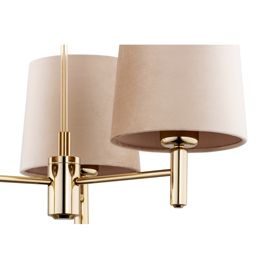 Brilagi - Lustre de haste MONTE 3xE27/60W/230V bege/dourado