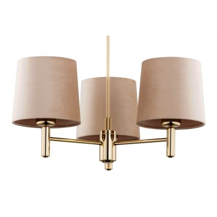 Brilagi - Lustre de haste MONTE 3xE27/60W/230V bege/dourado
