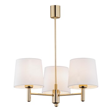 Brilagi - Lustre de haste MONTE 3xE27/60W/230V creme/dourado
