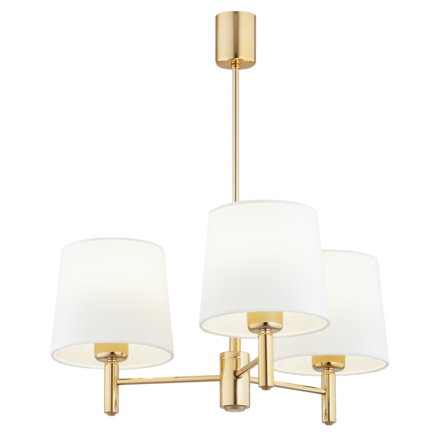 Brilagi - Lustre de haste MONTE 3xE27/60W/230V creme/dourado