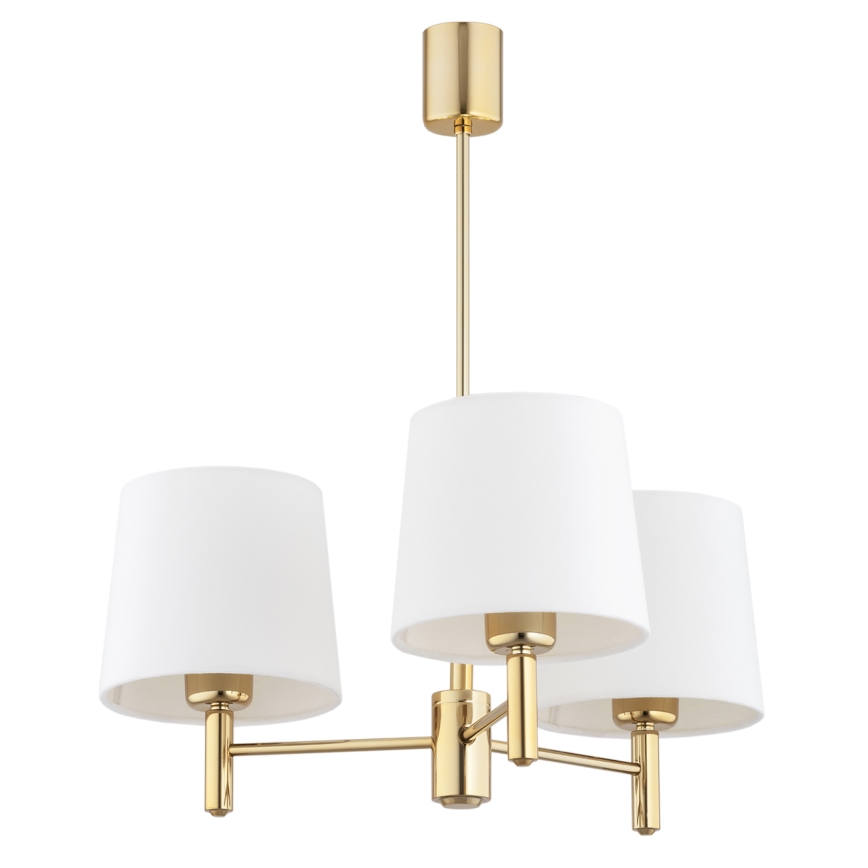 Brilagi - Lustre de haste MONTE 3xE27/60W/230V creme/dourado