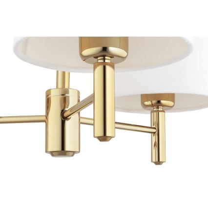 Brilagi - Lustre de haste MONTE 3xE27/60W/230V creme/dourado