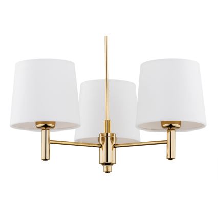 Brilagi - Lustre de haste MONTE 3xE27/60W/230V creme/dourado