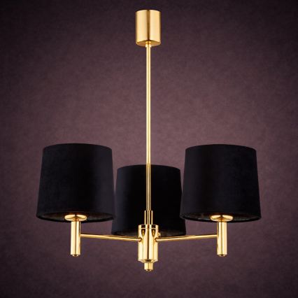 Brilagi - Lustre de haste MONTE 3xE27/60W/230V preto/dourado