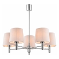 Brilagi - Lustre de haste MONTE 5x E27/15W/230V bege/cromado brilhante
