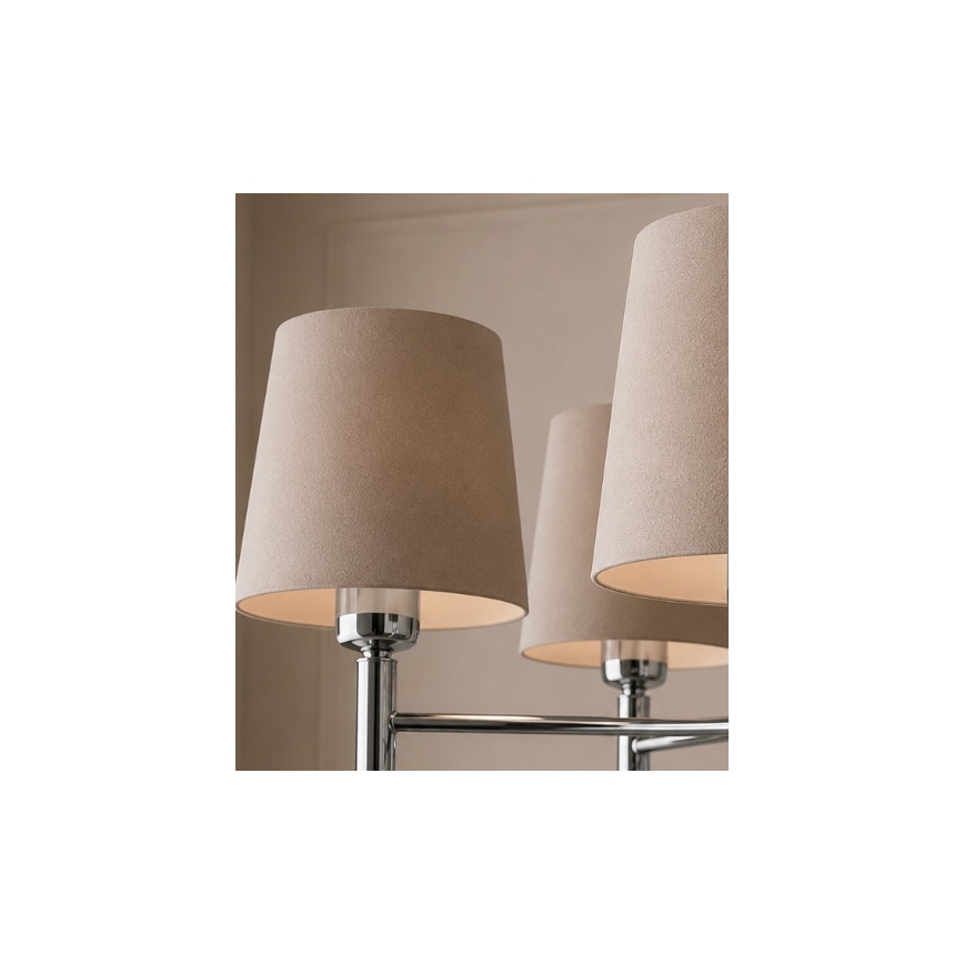 Brilagi - Lustre de haste MONTE 5x E27/60W/230V bege/cromado brilhante