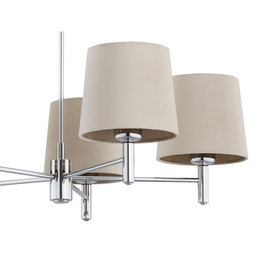 Brilagi - Lustre de haste MONTE 5x E27/60W/230V bege/cromado brilhante