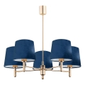 Brilagi - Lustre de haste MONTE 5xE27/15W/230V azul/dourado
