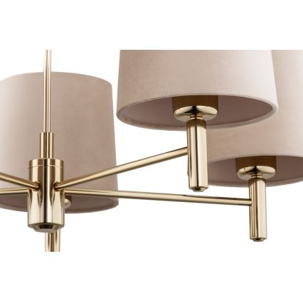 Brilagi - Lustre de haste MONTE 5xE27/15W/230V bege/dourado