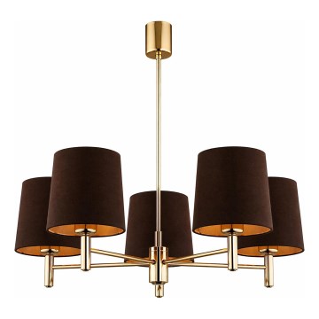 Brilagi - Lustre de haste MONTE 5xE27/15W/230V castanho/dourado